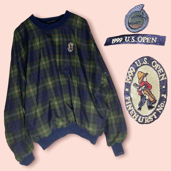 Vintage Other - Vintage 1999 US Open Plaid Sweatshirt Windbreaker Sz XL